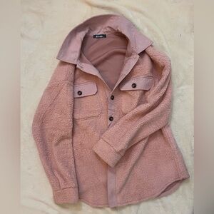 Pink light Sherpa jacket / shacket